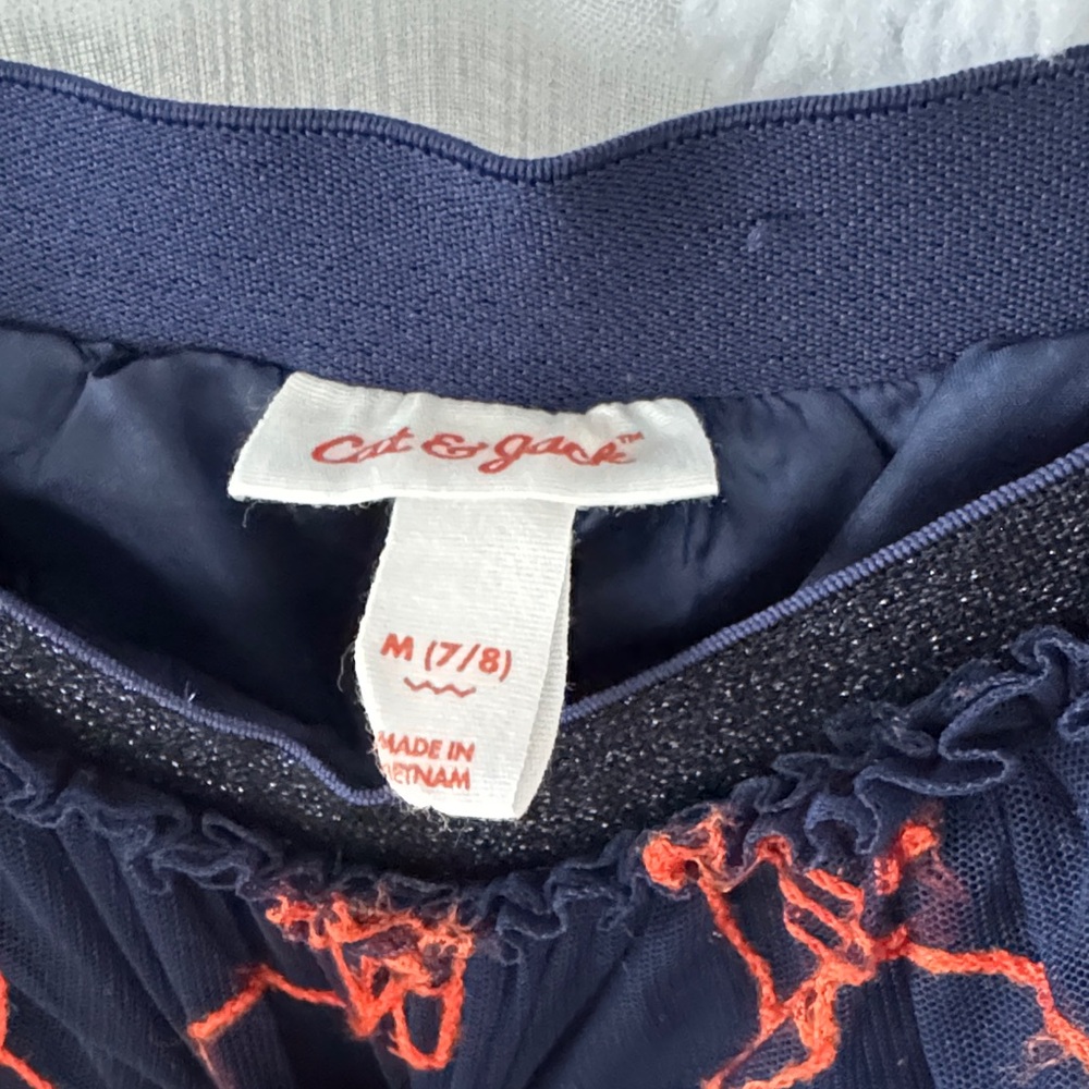 Cat & Jack Navy Skirt with Colorful Paper Airplane Motif Embroidery - Picture 3 of 5